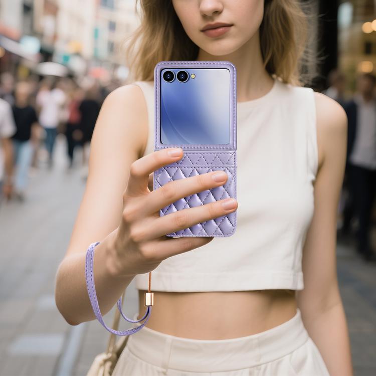 VIETAO Rhombic Texture PU Card Slot Phone Case with Lanyard