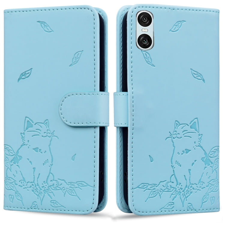 Cute Cat Embossed Leather Phone Case, For Sony Xperia 10 VI, For Sony Xperia 1 VI