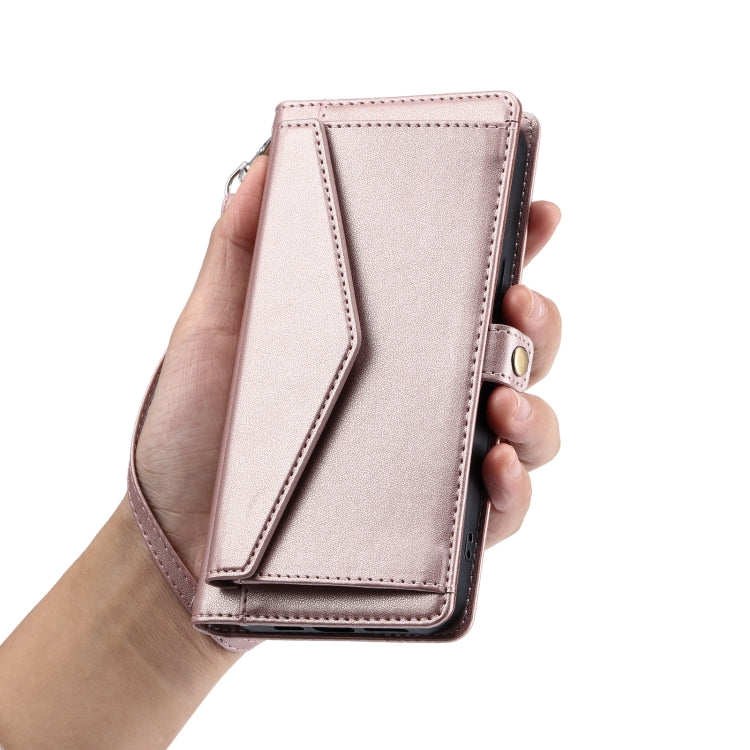 Wallet Multi-card Slot Leather Phone Case with Lanyard, For iPhone 15 Pro Max, For iPhone 15 Pro, For iPhone 15 Plus, For iPhone 14 Plus