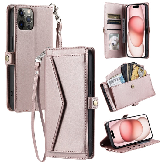 Wallet Multi-card Slot Leather Phone Case with Lanyard, For iPhone 12 Pro Max, For iPhone 12 Pro, For iPhone 11, For iPhone XS / X