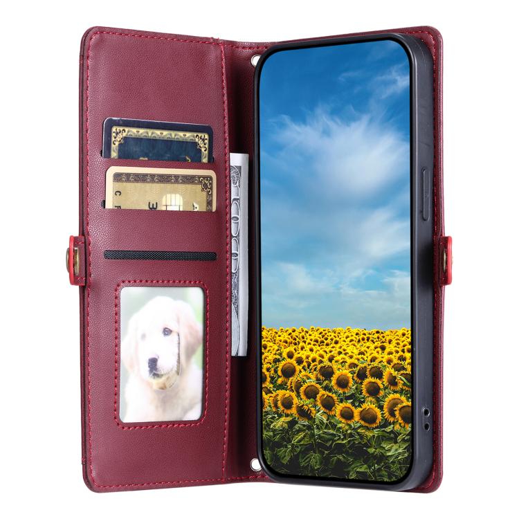 Wallet Multi-card Slot Leather Phone Case with Lanyard, For iPhone 16e, For iPhone 16 Pro Max, For iPhone 16 Pro, For iPhone 16 Plus, For iPhone 16