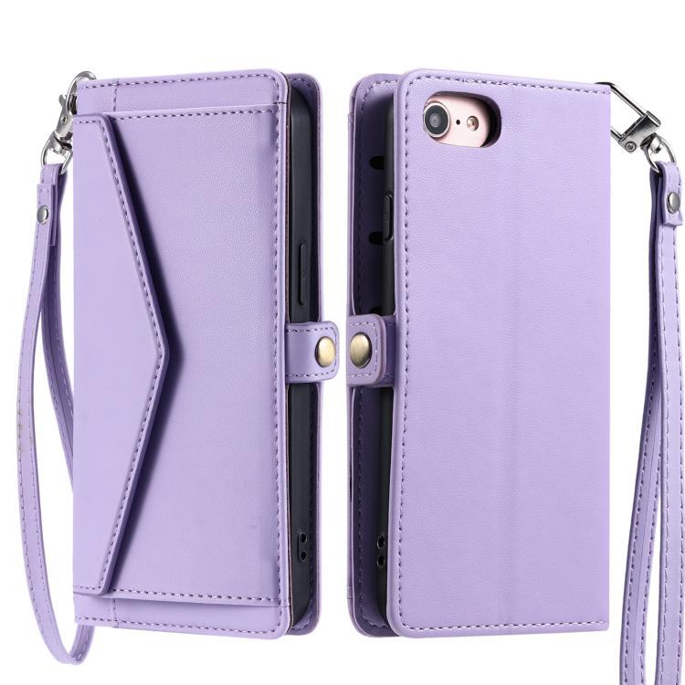 Wallet Multi-card Slot Leather Phone Case with Lanyard, For iPhone 16e, For iPhone 16 Pro Max, For iPhone 16 Pro, For iPhone 16 Plus, For iPhone 16