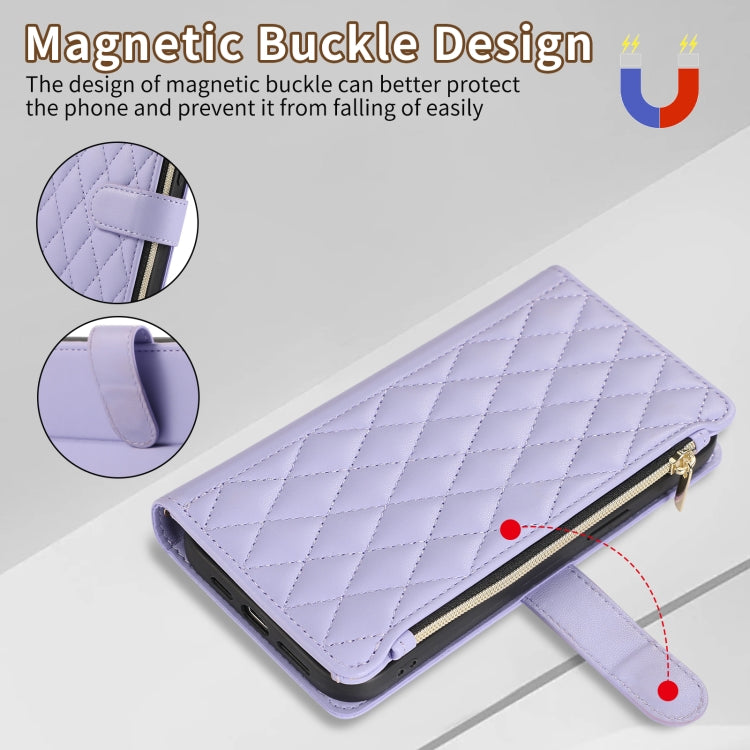 Rhombic Zipper Wallet Leather Phone Case, For iPhone 7 / 8 / SE 2022, For iPhone 13 Pro Max, For iPhone 13 Pro, For iPhone 13