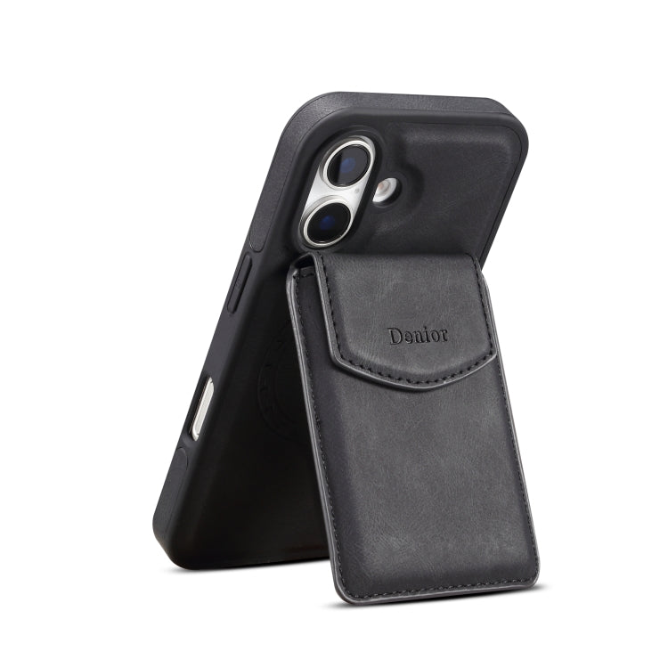 Denior D20 Skin Feel MagSafe Holder Detachable Card Slot Phone Case, For iPhone 16 Pro Max, For iPhone 16 Pro, For iPhone 16 Plus, For iPhone 16, For iPhone 15 Pro Max, For iPhone 15 Pro, For iPhone 15 Plus / 14 Plus, For iPhone 15, For iPhone 14 / 13