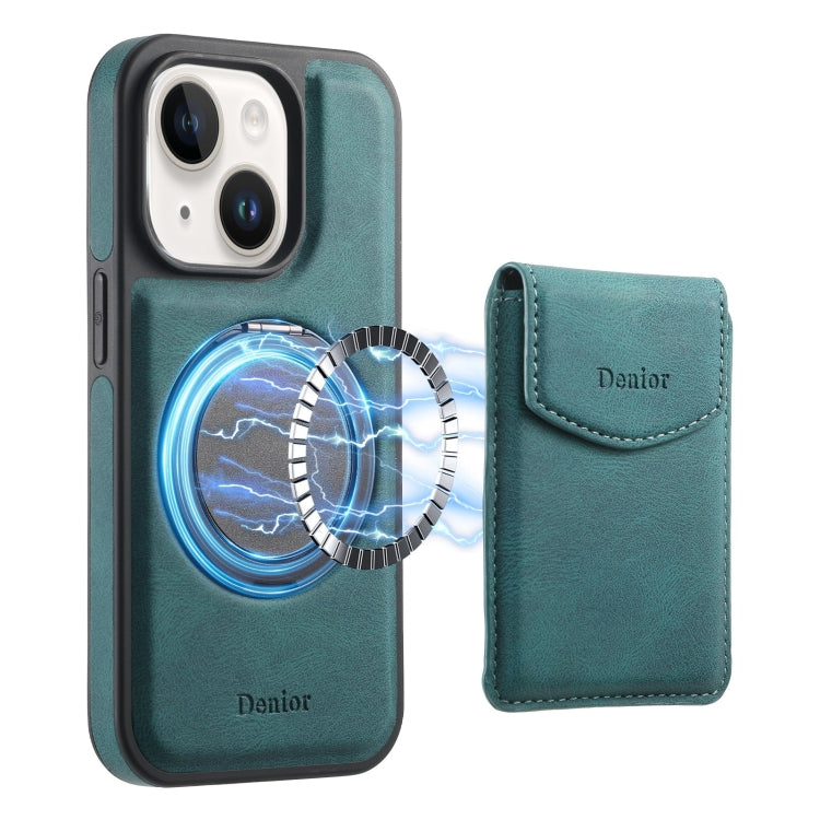 Denior D20 Skin Feel MagSafe Holder Detachable Card Slot Phone Case, For iPhone 16 Pro Max, For iPhone 16 Pro, For iPhone 16 Plus, For iPhone 16, For iPhone 15 Pro Max, For iPhone 15 Pro, For iPhone 15 Plus / 14 Plus, For iPhone 15, For iPhone 14 / 13