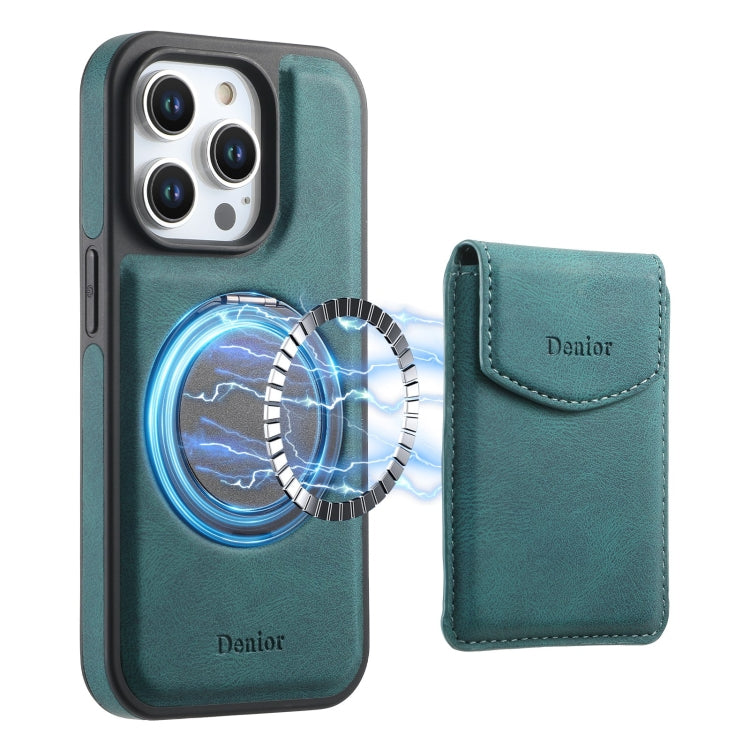 Denior D20 Skin Feel MagSafe Holder Detachable Card Slot Phone Case, For iPhone 16 Pro Max, For iPhone 16 Pro, For iPhone 16 Plus, For iPhone 16, For iPhone 15 Pro Max, For iPhone 15 Pro, For iPhone 15 Plus / 14 Plus, For iPhone 15, For iPhone 14 / 13