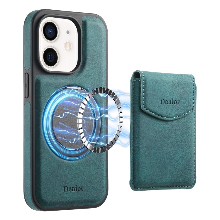 Denior D20 Skin Feel MagSafe Holder Detachable Card Slot Phone Case, For iPhone 14 Pro Max, For iPhone 13 Pro Max, For iPhone 13 Pro, For iPhone 12 / 12 Pro, For iPhone 12 Pro Max