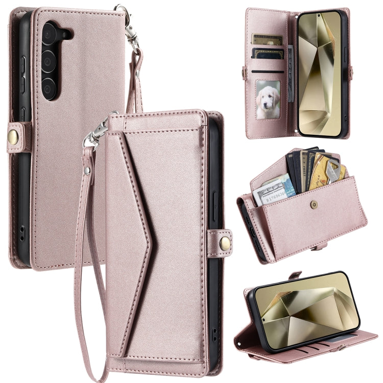 Wallet Multi-card Slot Leather Phone Case with Lanyard, For Samsung Galaxy S24 5G, For Samsung Galaxy S23 FE 5G, For Samsung Galaxy S23 Ultra 5G, For Samsung Galaxy S23+ 5G, For Samsung Galaxy S23 5G, For Samsung Galaxy S22 Ultra 5G