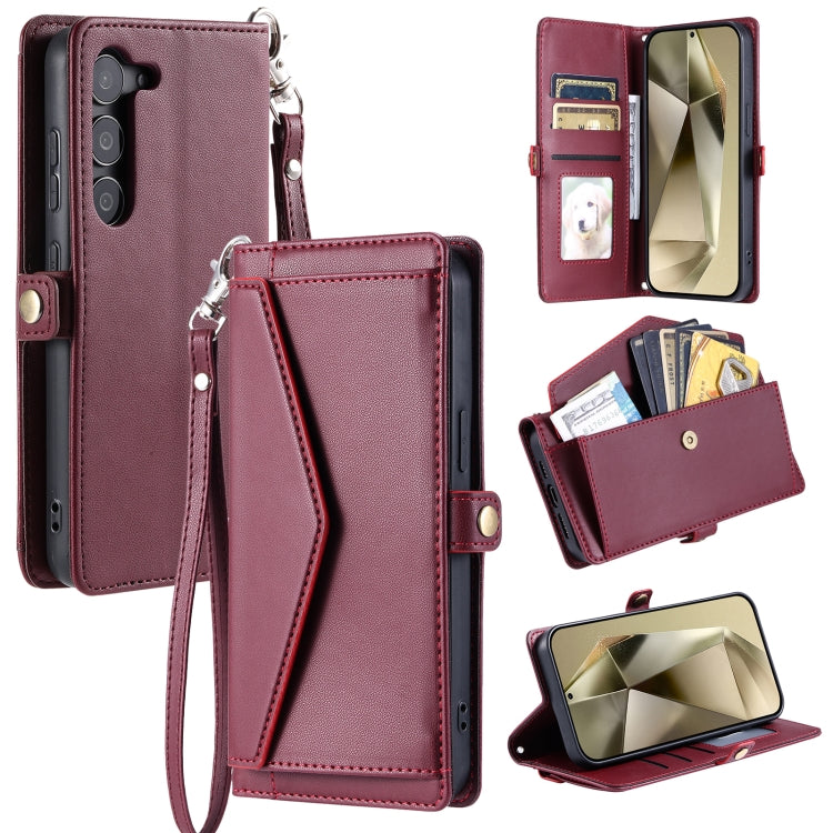 Wallet Multi-card Slot Leather Phone Case with Lanyard, For Samsung Galaxy S24 5G, For Samsung Galaxy S23 FE 5G, For Samsung Galaxy S23 Ultra 5G, For Samsung Galaxy S23+ 5G, For Samsung Galaxy S23 5G, For Samsung Galaxy S22 Ultra 5G