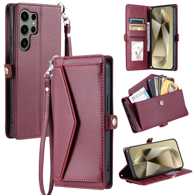 Wallet Multi-card Slot Leather Phone Case with Lanyard, For Samsung Galaxy S24 5G, For Samsung Galaxy S23 FE 5G, For Samsung Galaxy S23 Ultra 5G, For Samsung Galaxy S23+ 5G, For Samsung Galaxy S23 5G, For Samsung Galaxy S22 Ultra 5G