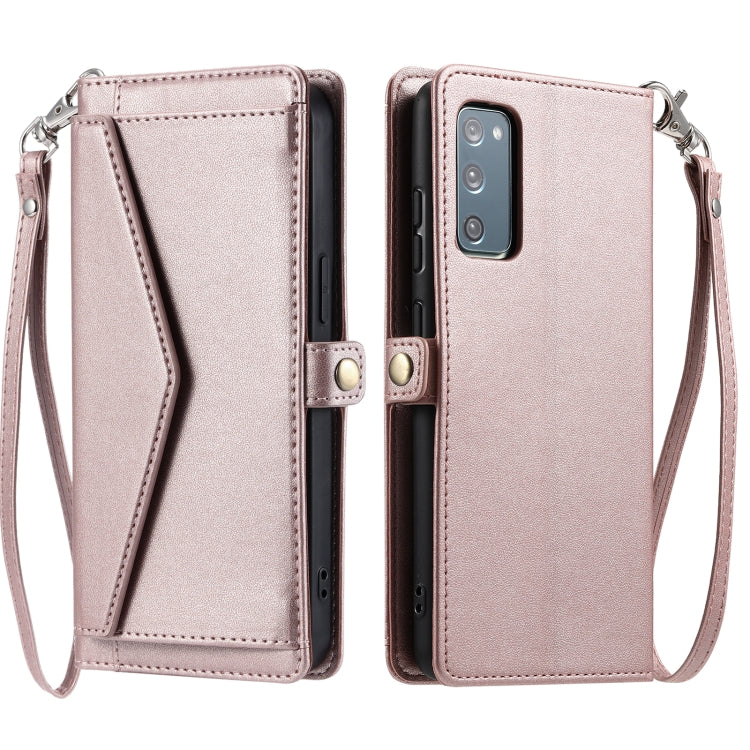 Wallet Multi-card Slot Leather Phone Case with Lanyard, For Samsung Galaxy S22+ 5G, For Samsung Galaxy S22 5G, For Samsung Galaxy S21 FE 5G, For Samsung Galaxy S21 5G, For Samsung Galaxy S20 FE 5G