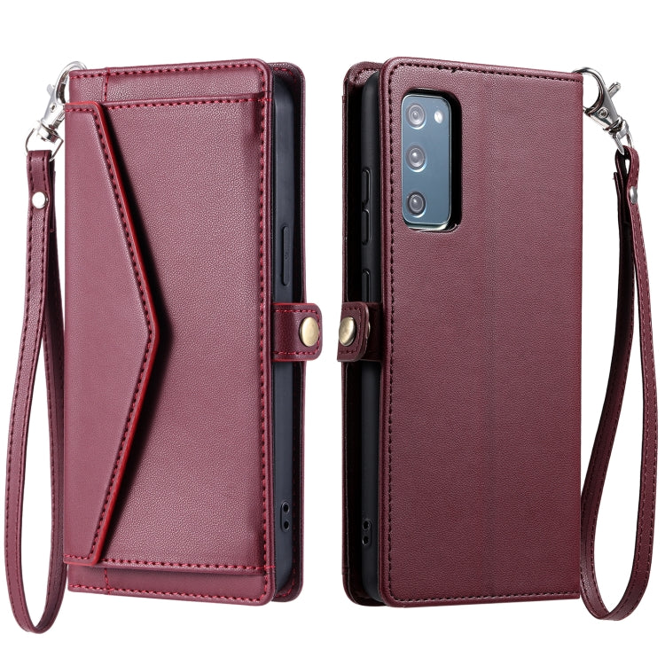 Wallet Multi-card Slot Leather Phone Case with Lanyard, For Samsung Galaxy S22+ 5G, For Samsung Galaxy S22 5G, For Samsung Galaxy S21 FE 5G, For Samsung Galaxy S21 5G, For Samsung Galaxy S20 FE 5G