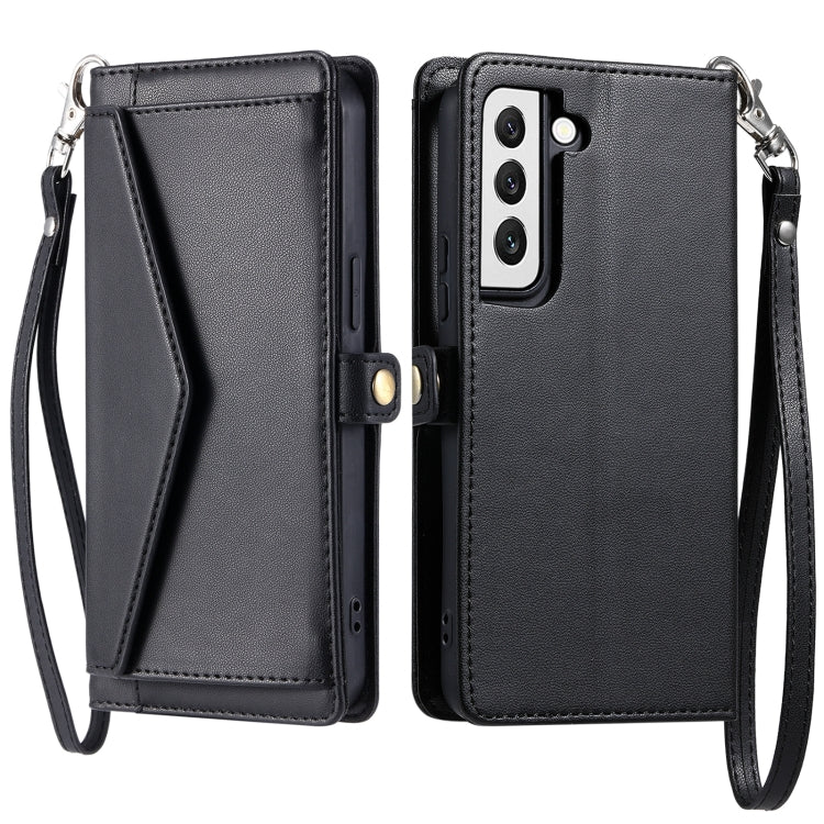 Wallet Multi-card Slot Leather Phone Case with Lanyard, For Samsung Galaxy S22+ 5G, For Samsung Galaxy S22 5G, For Samsung Galaxy S21 FE 5G, For Samsung Galaxy S21 5G, For Samsung Galaxy S20 FE 5G