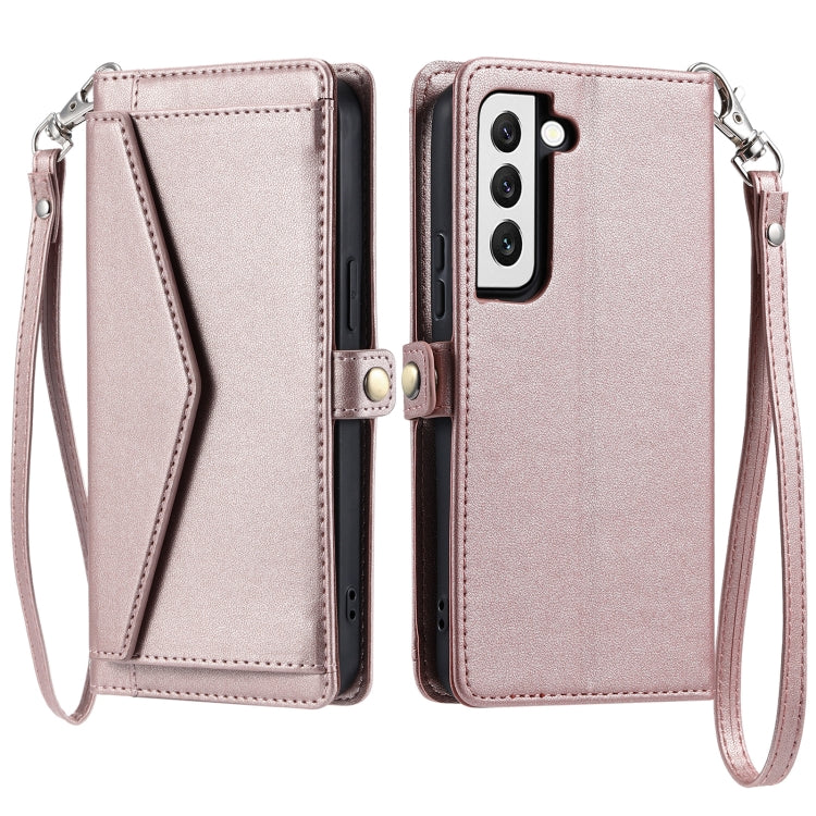 Wallet Multi-card Slot Leather Phone Case with Lanyard, For Samsung Galaxy S22+ 5G, For Samsung Galaxy S22 5G, For Samsung Galaxy S21 FE 5G, For Samsung Galaxy S21 5G, For Samsung Galaxy S20 FE 5G