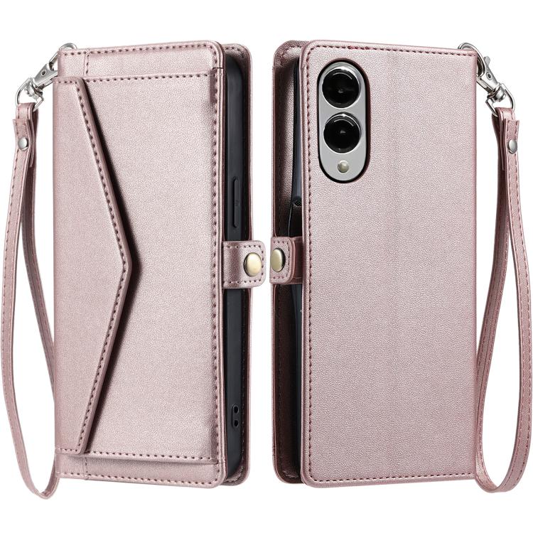 Wallet Multi-card Slot Leather Phone Case with Lanyard, For Samsung Galaxy S25 FE 5G, For Samsung Galaxy S25 Edge 5G, For Samsung Galaxy S25 5G, For Samsung Galaxy S25+ 5G