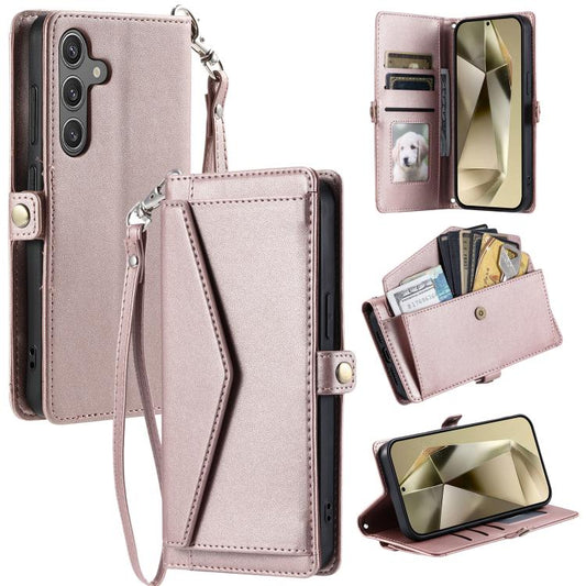 Wallet Multi-card Slot Leather Phone Case with Lanyard, For Samsung Galaxy S25 FE 5G, For Samsung Galaxy S25 Edge 5G, For Samsung Galaxy S25 5G, For Samsung Galaxy S25+ 5G
