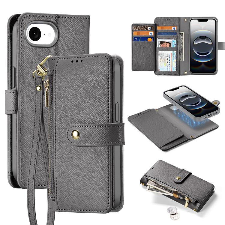 DUX DUCIS Lawa Series 2 in 1 Wallet Zipper Detachable MagSafe Phone Case with Lanyard, For iPhone 17 Pro Max, For iPhone 17 Pro, For iPhone 17, For iPhone 17 Air, iPhone 16e, For iPhone 16 Pro Max, For iPhone 16 Pro, For iPhone 16 Plus