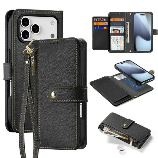 DUX DUCIS Lawa Series 2 in 1 Wallet Zipper Detachable MagSafe Phone Case with Lanyard, For iPhone 17 Pro Max, For iPhone 17 Pro, For iPhone 17, For iPhone 17 Air, iPhone 16e, For iPhone 16 Pro Max, For iPhone 16 Pro, For iPhone 16 Plus