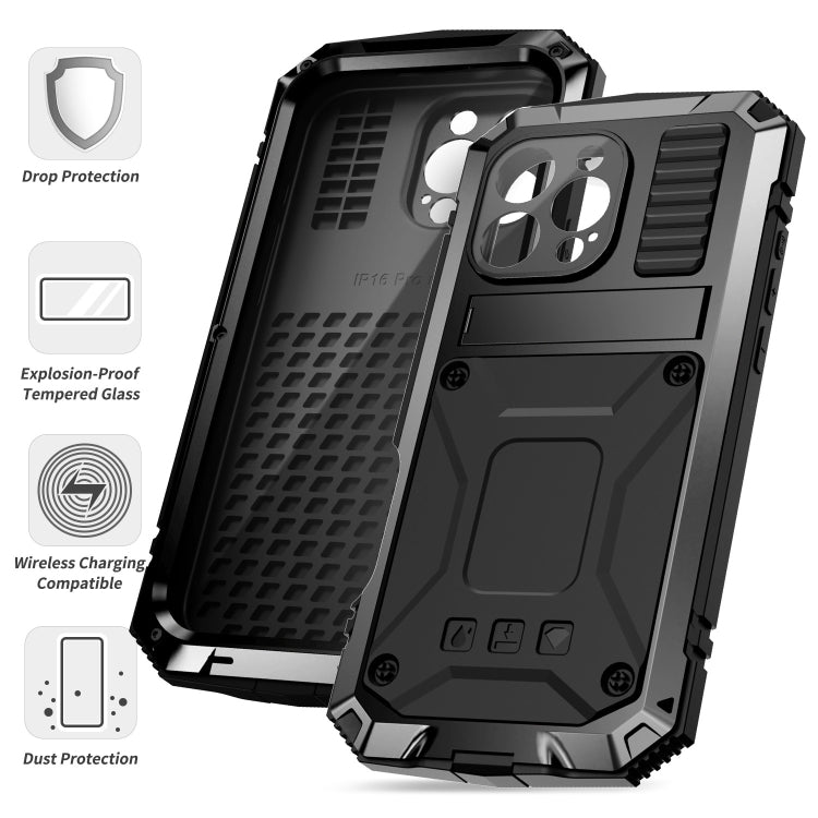 R-JUST Life Waterproof Dustproof Shockproof Phone Case, For iPhone 16 Pro Max, For iPhone 16 Pro, For iPhone 16 Plus, For iPhone 16