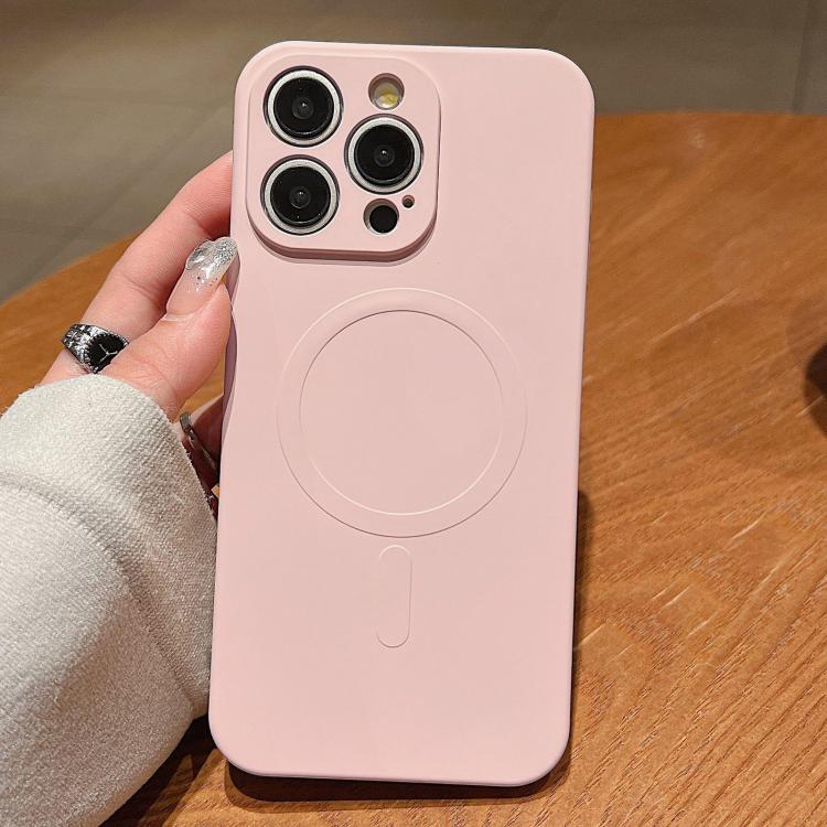 Solid Color Liquid Silicone MagSafe Magnetic Phone Case