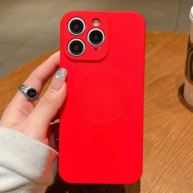 Solid Color Liquid Silicone MagSafe Magnetic Phone Case, For iPhone 11 Pro