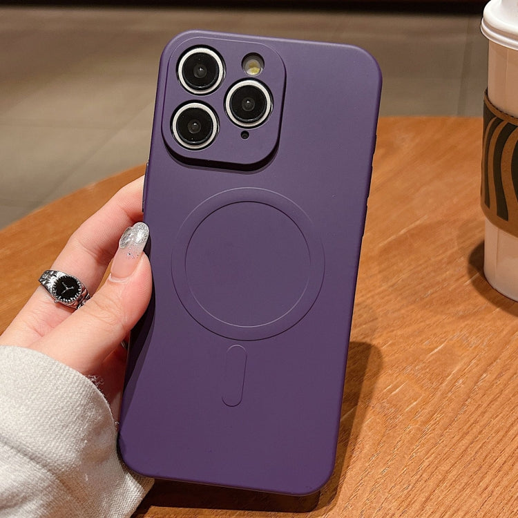 Solid Color Liquid Silicone MagSafe Magnetic Phone Case, For iPhone 11 Pro