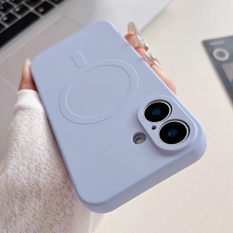 Solid Color Liquid Silicone MagSafe Magnetic Phone Case