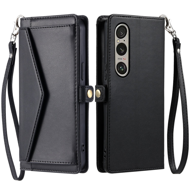 Wallet Multi-card Slot Leather Phone Case with Lanyard, For Sony Xperia 1 VII, For Sony Xperia 10 VI, For Sony Xperia 1 VI