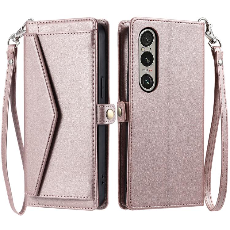 Wallet Multi-card Slot Leather Phone Case with Lanyard, For Sony Xperia 1 VII, For Sony Xperia 10 VI, For Sony Xperia 1 VI
