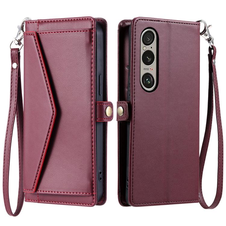 Wallet Multi-card Slot Leather Phone Case with Lanyard, For Sony Xperia 1 VII, For Sony Xperia 10 VI, For Sony Xperia 1 VI
