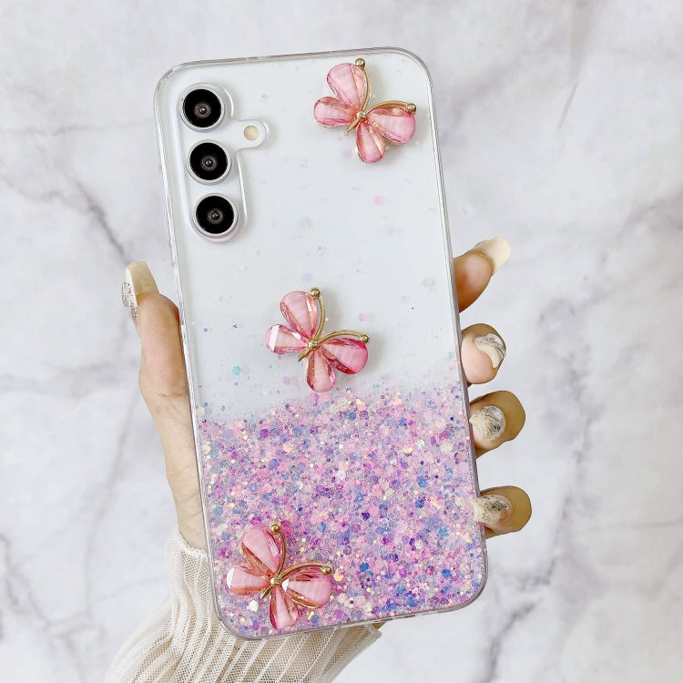 Luminous Starry Sky Glitter Butterfly TPU Phone Case, For Samsung Galaxy S24 FE 5G, For Samsung Galaxy S24 Ultra 5G, For Samsung Galaxy S24+ 5G, For Samsung Galaxy S24 5G, For Samsung Galaxy S23 FE 5G, For Samsung Galaxy S23+ 5G, For Samsung Galaxy S23 5G