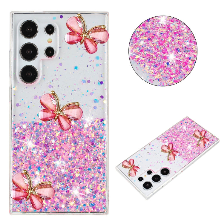 Luminous Starry Sky Glitter Butterfly TPU Phone Case, For Samsung Galaxy S24 FE 5G, For Samsung Galaxy S24 Ultra 5G, For Samsung Galaxy S24+ 5G, For Samsung Galaxy S24 5G, For Samsung Galaxy S23 FE 5G, For Samsung Galaxy S23+ 5G, For Samsung Galaxy S23 5G