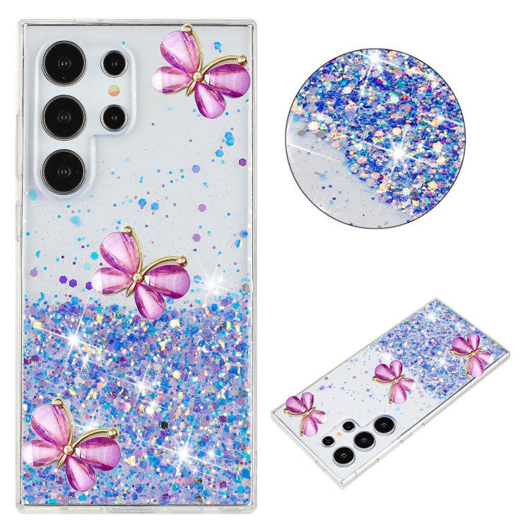 Luminous Starry Sky Glitter Butterfly TPU Phone Case, For Samsung Galaxy S24 FE 5G, For Samsung Galaxy S24 Ultra 5G, For Samsung Galaxy S24+ 5G, For Samsung Galaxy S24 5G, For Samsung Galaxy S23 FE 5G, For Samsung Galaxy S23+ 5G, For Samsung Galaxy S23 5G