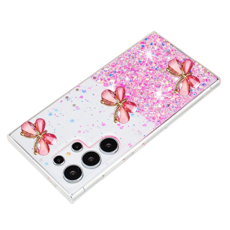 Luminous Starry Sky Glitter Butterfly TPU Phone Case, For Samsung Galaxy S23 Ultra 5G