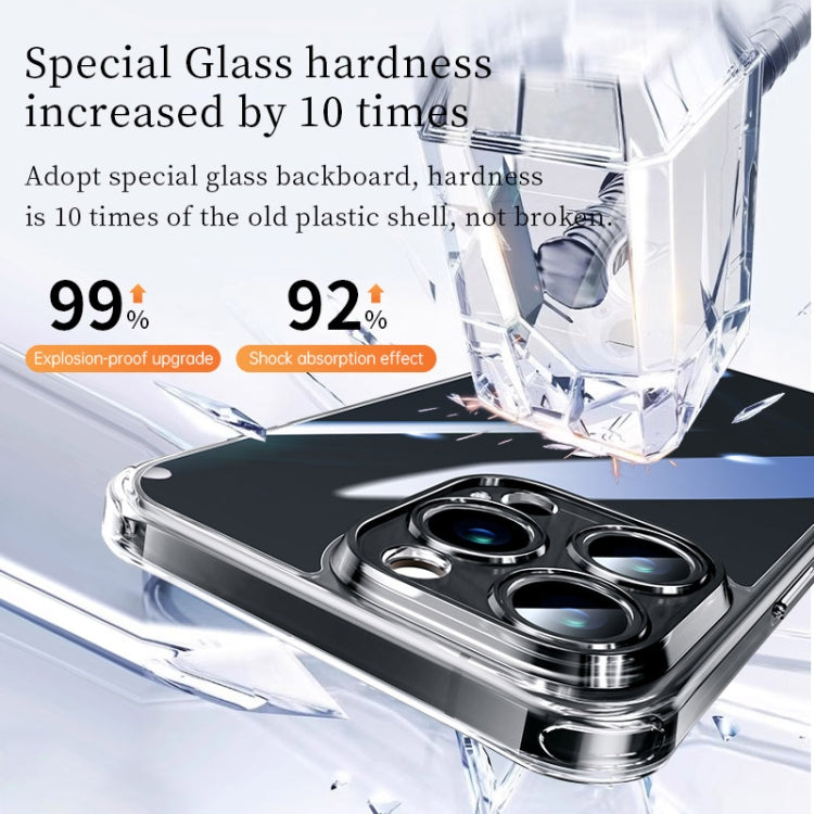 SULADA TPU Frame Tempered Glass Transparent Phone Case, For iPhone 16 Pro Max, For iPhone 16 Pro, For iPhone 16 Plus, For iPhone 16