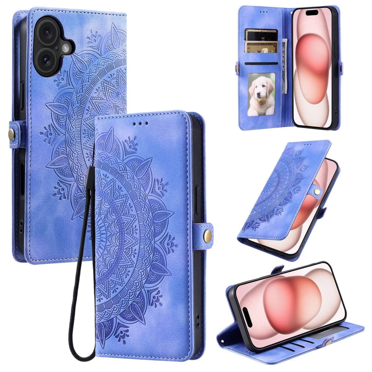Skin Feel Totem Embossed Leather Phone Case, For iPhone 16, For iPhone 15 Pro Max, For iPhone 15 Pro, For iPhone 15 Plus