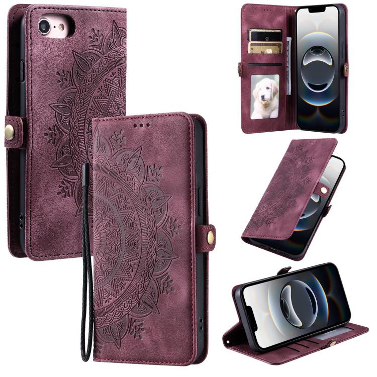 Skin Feel Totem Embossed Leather Phone Case, For iPhone 16e, For iPhone 16 Pro Max, For iPhone 16 Pro, For iPhone 16 Plus