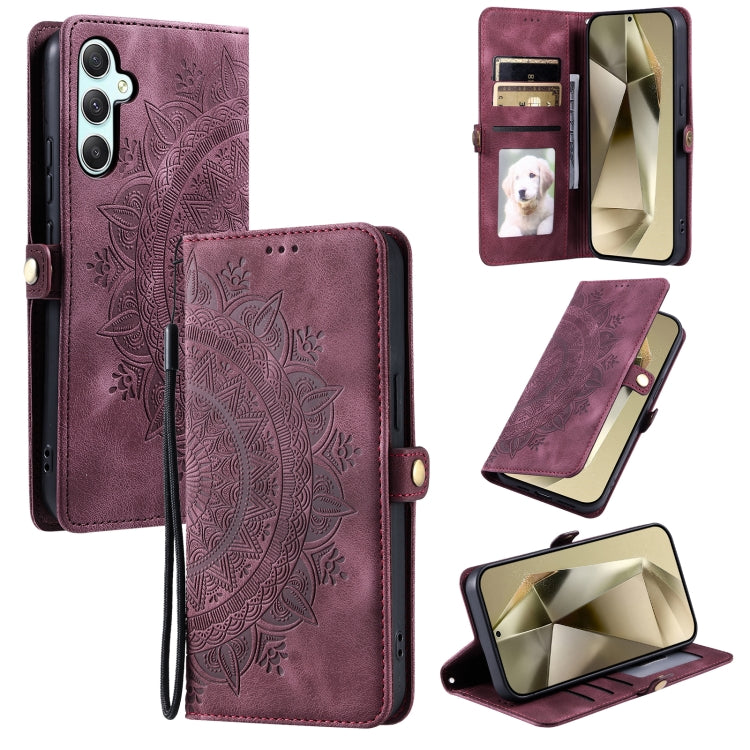 Skin Feel Totem Embossed Leather Phone Case, For Samsung Galaxy S25 5G, For Samsung Galaxy S25+ 5G, For Samsung Galaxy S25 Ultra 5G, For Samsung Galaxy S24 FE 5G, For Samsung Galaxy S24 Ultra 5G, For Samsung Galaxy S24+ 5G