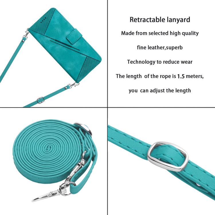 Dream Triangle Leather Phone Case with Lanyard