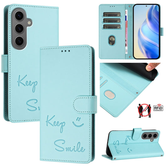 Smile Embossing RFID Leather Phone Case, Series 1