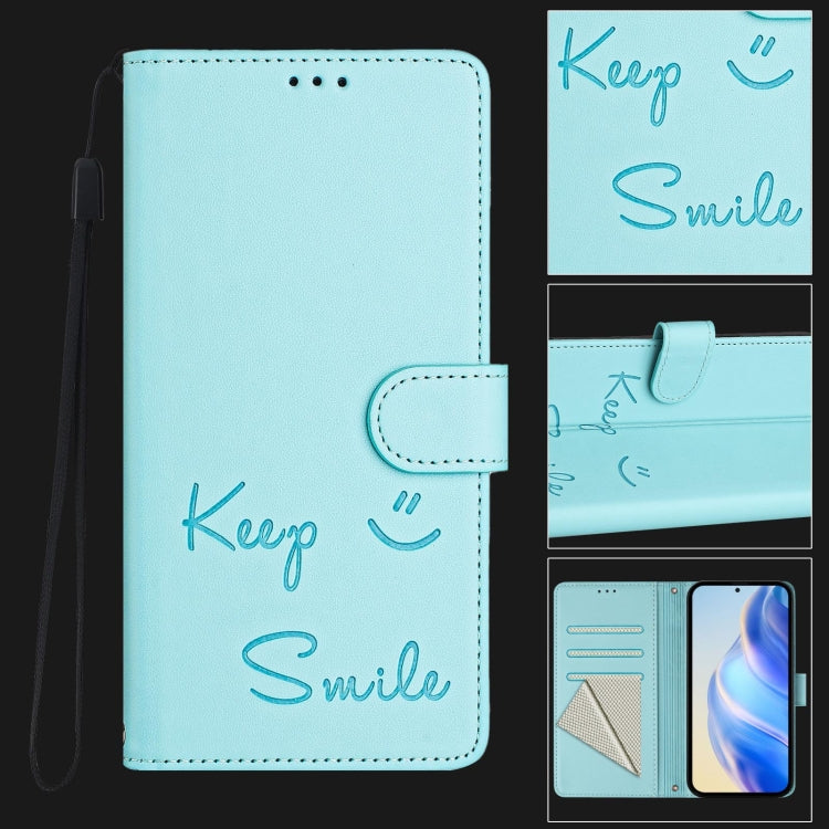 Smile Embossing RFID Leather Phone Case, Series 1