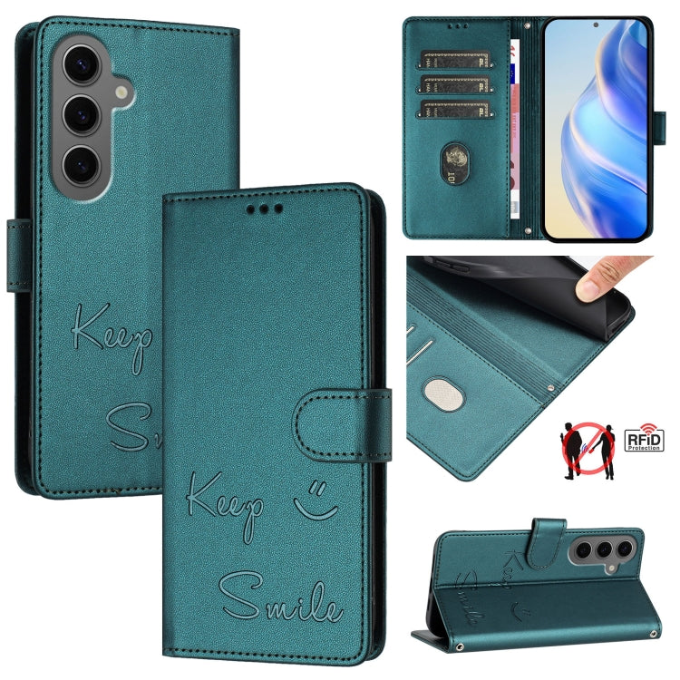 Smile Embossing RFID Leather Phone Case, Series 1