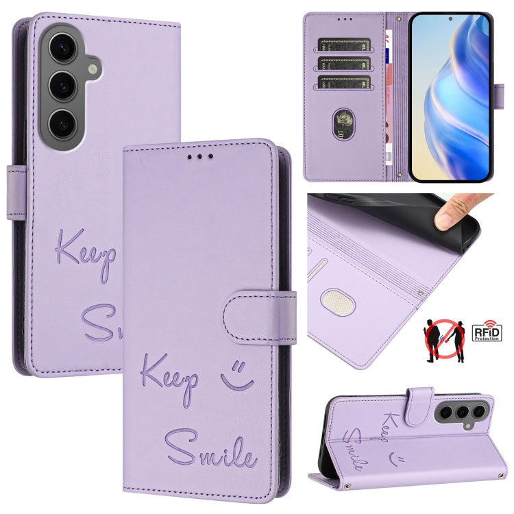 Smile Embossing RFID Leather Phone Case, Series 1