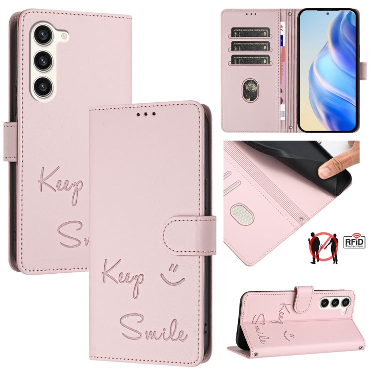 Smile Embossing RFID Leather Phone Case, Series 1