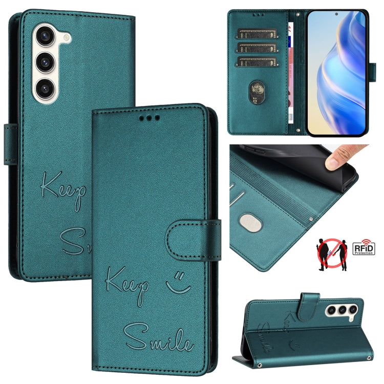 Smile Embossing RFID Leather Phone Case, Series 1