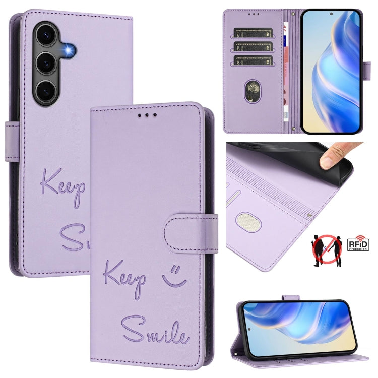 Smile Embossing RFID Leather Phone Case, Series 1