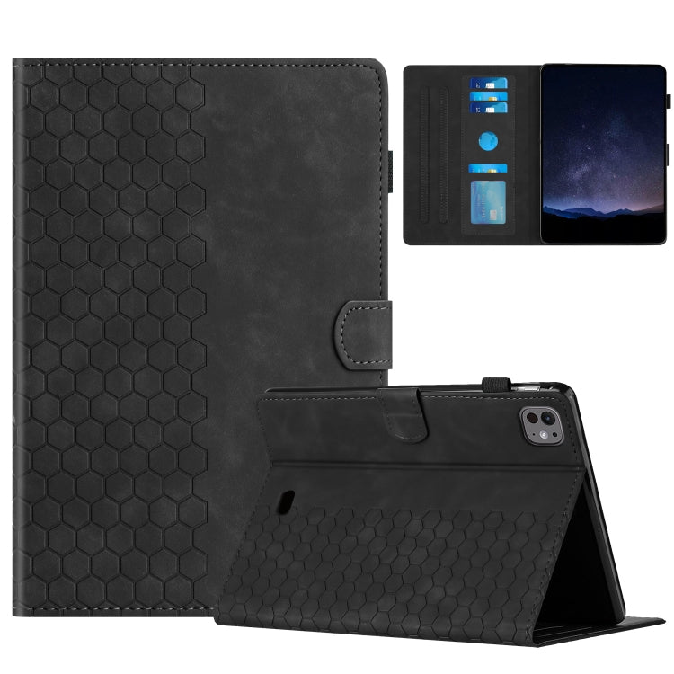 Honeycomb Embossed Leather Smart Tablet Case, For iPad Pro 11 2024 / Air 10.9 2022, For iPad 10th Gen 10.9 2022, For iPad 10.2 2021 / 2020 / 10.5 2019, For iPad mini 6 / mini 2024