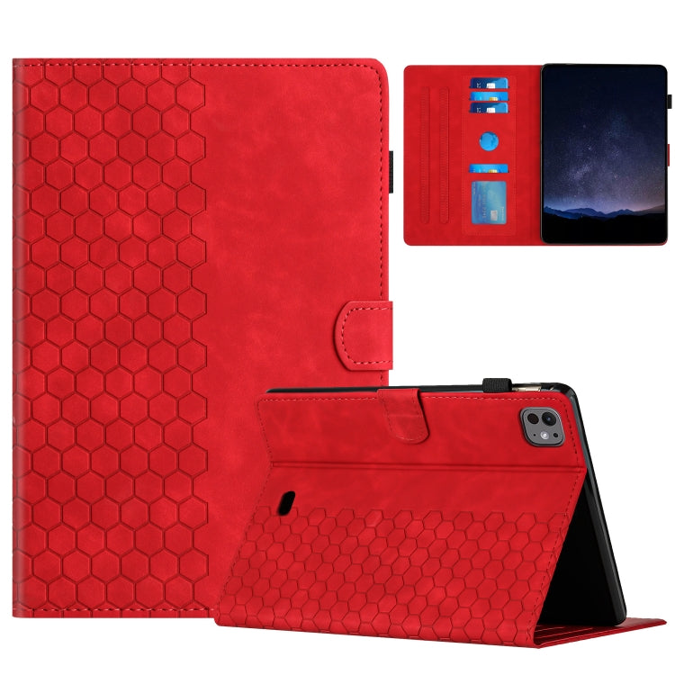 Honeycomb Embossed Leather Smart Tablet Case, For iPad Pro 11 2024 / Air 10.9 2022, For iPad 10th Gen 10.9 2022, For iPad 10.2 2021 / 2020 / 10.5 2019, For iPad mini 6 / mini 2024