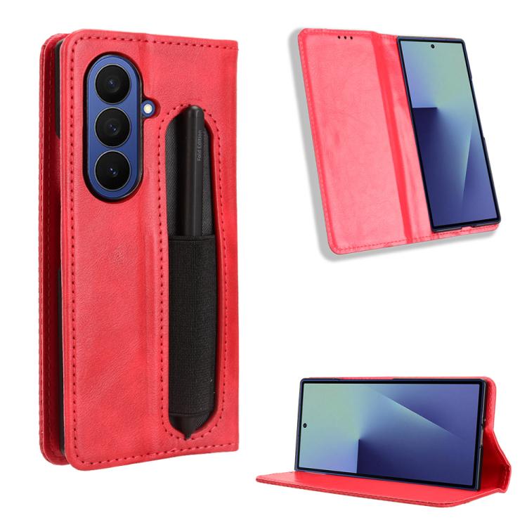 Magnetic Buckle Retro Texture Leather Phone Case