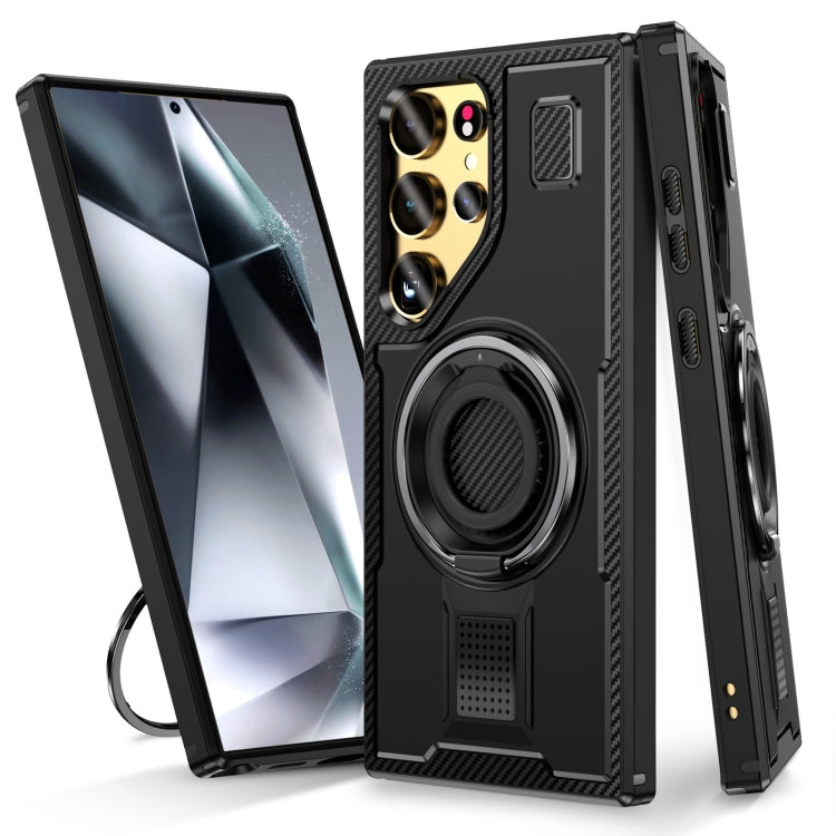 Ring Holder Carbon Fiber PC Hybrid TPU Phone Case, Series 2